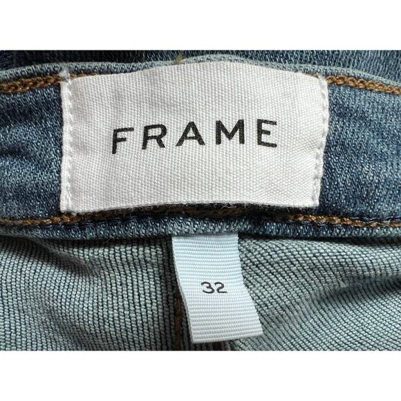 FRAME WOMENS 32 LE HIGH-RISE STRAIGHT FIT ANKLE JEANS BESTIA MEDIUM BLUE DENIM - Picture 5 of 12